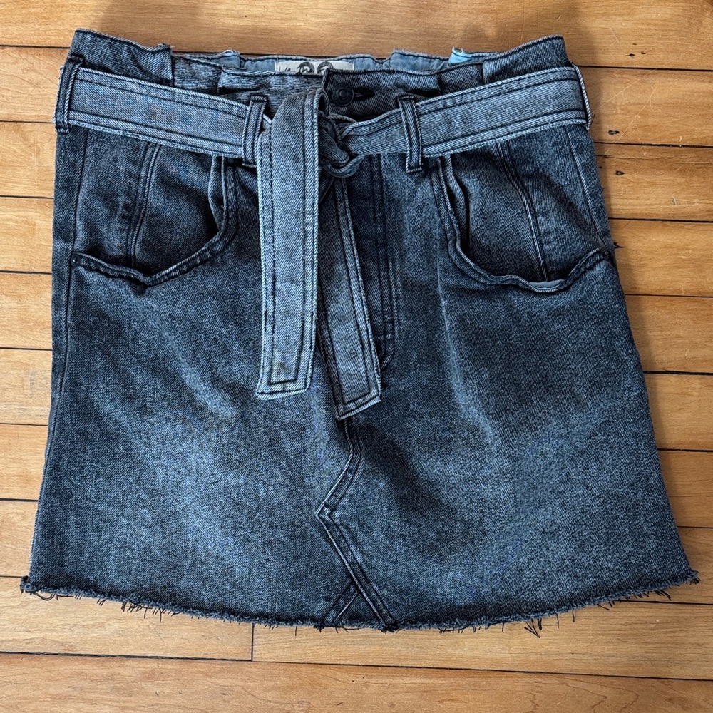 We The Free Charcoal Denim Pencil Skirt